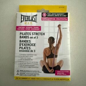 NEW Everlast FIT Pilates Stretch Bands 3 Resistance Training Bands Workout Gear